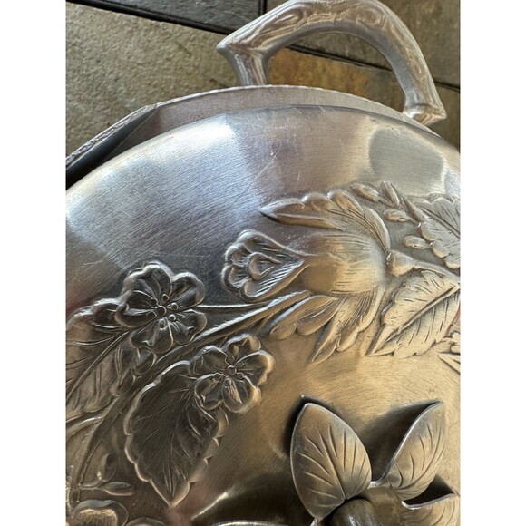 Everlast Hand Forged Aluminum Covered Serving Dish Roses Casserole Handmade - Picture 8 of 16
